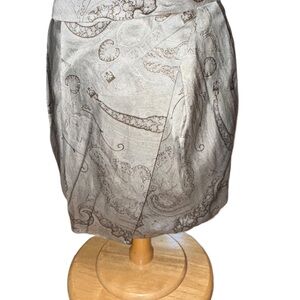 Paul Amsterdam Elegant Gray Paisley Skirt